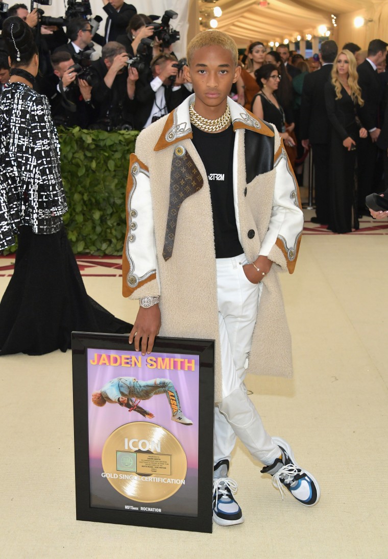 Jaden Smith's Gold Plaque for "Icon" Was His Date to the Met Gala