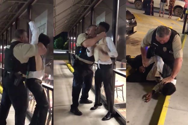 This is America: White Police Officer Choke Slams Black Man Outside of Waffle House